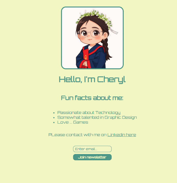 thumbnail of a basic portfolio website with pastel theme
